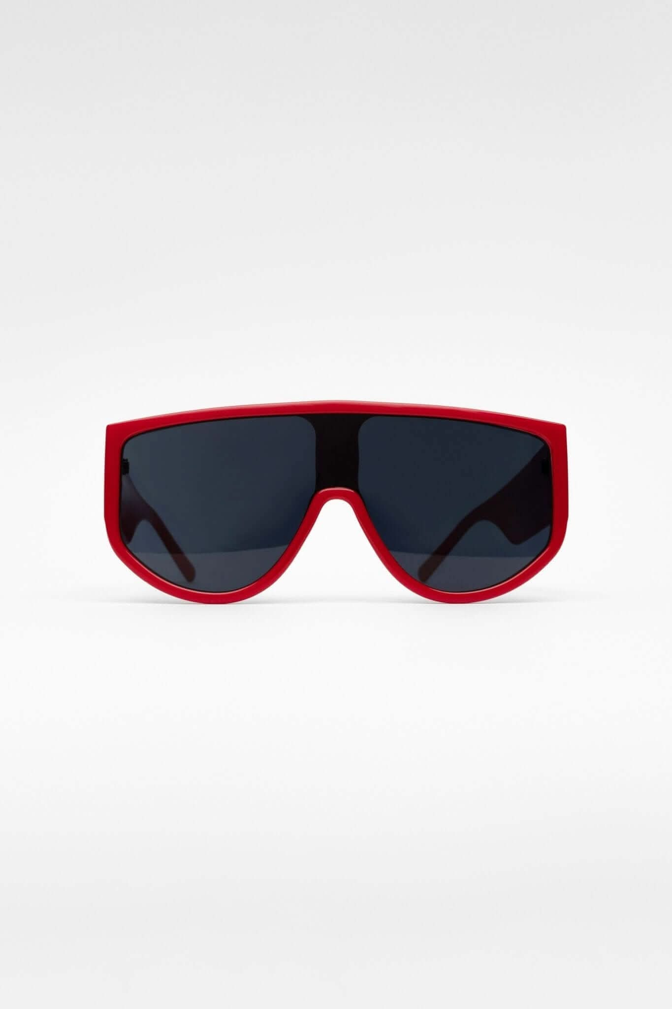 FREISI Women's Red & Black Oversized Opulent Style Sunglasses - Front View