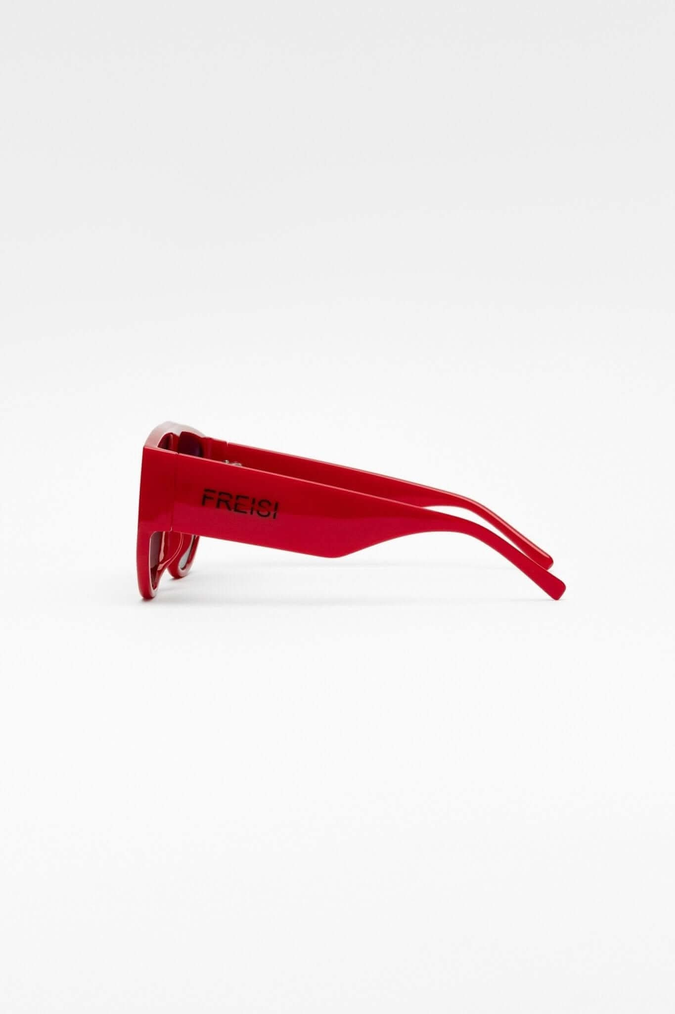 FREISI Men's Red & Black Oversized Opulent Style Sunglasses - Side View