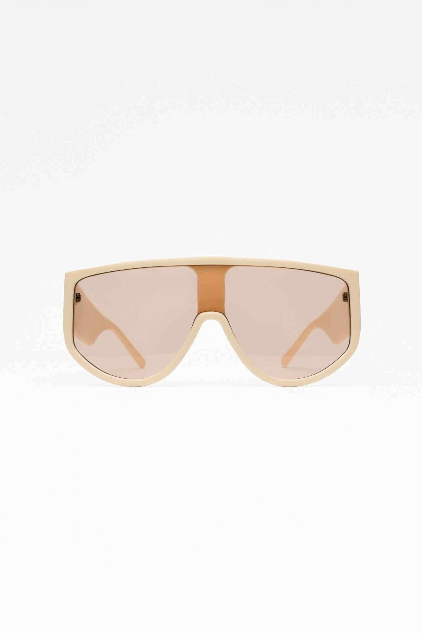 FREISI Men's Beige Oversized Opulent Style Sunglasses - Front View