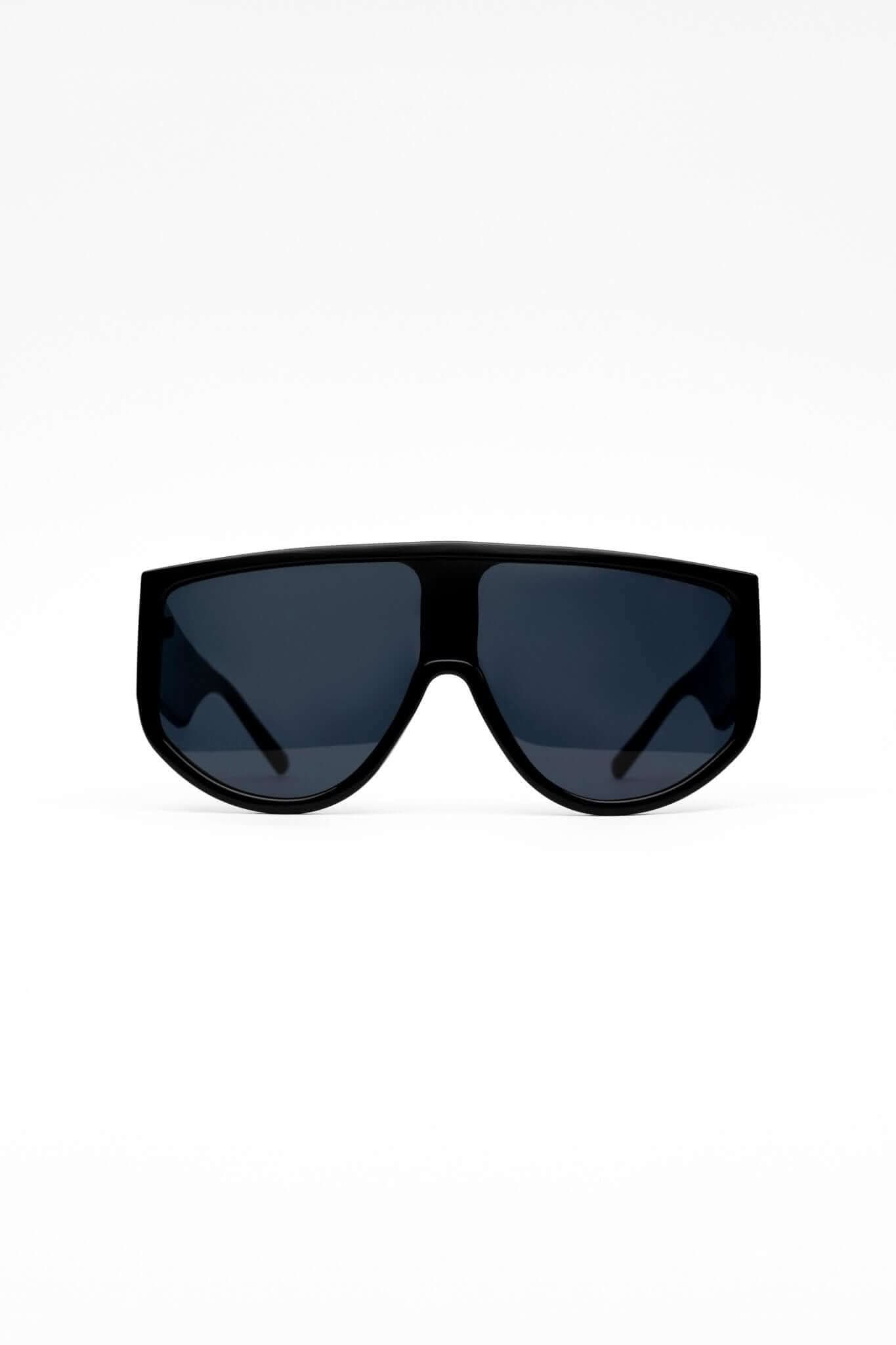 FREISI Men's Black & Black Oversized Opulent Style Sunglasses - Front View