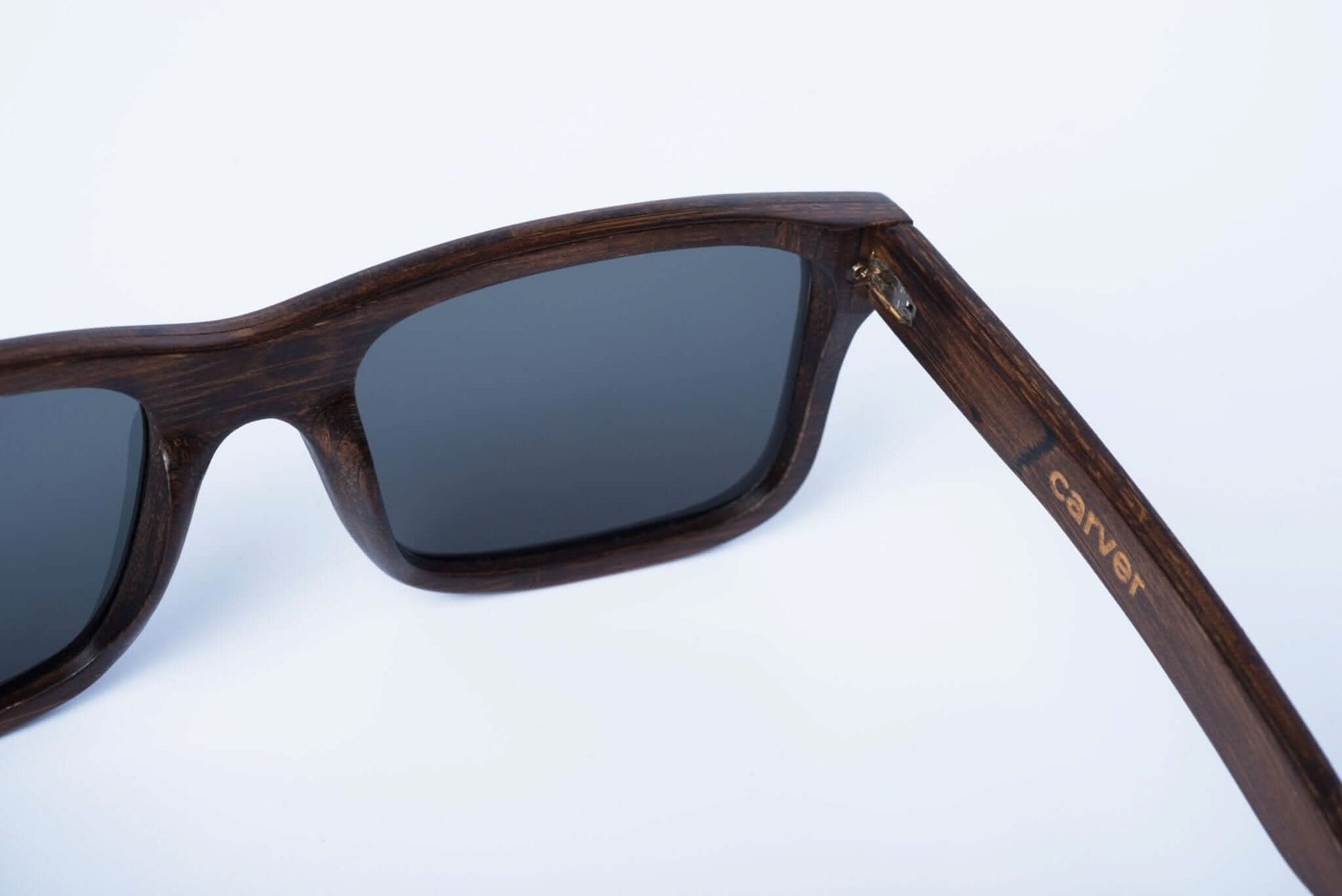 Panda CARVER Bamboo Wayfarer Sunglasses (Brown) Inside Right Arm View