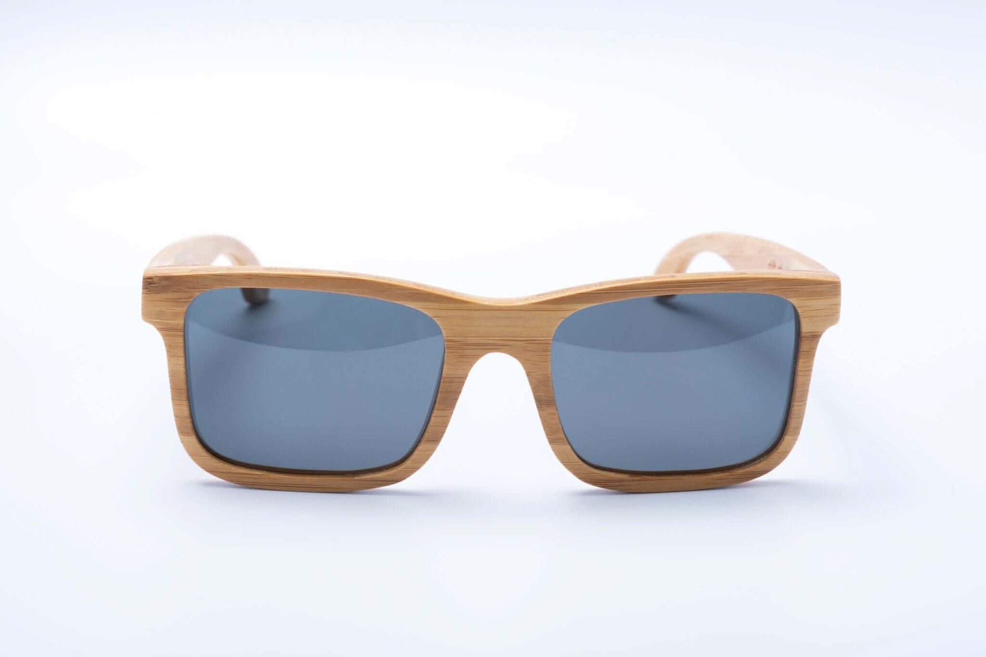 Panda CARVER Bamboo Wayfarer Sunglasses (Honey) Front View