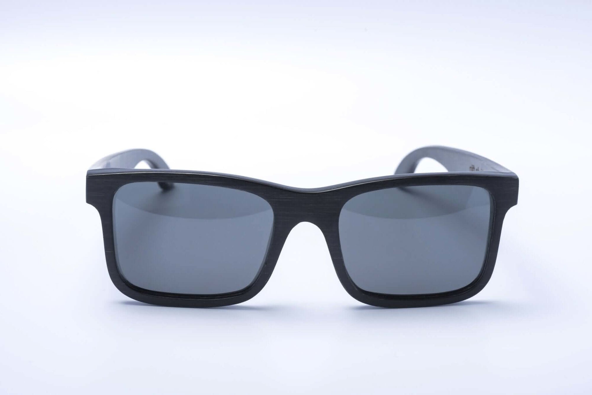 Panda CARVER Bamboo Wayfarer Sunglasses (Black) Front View