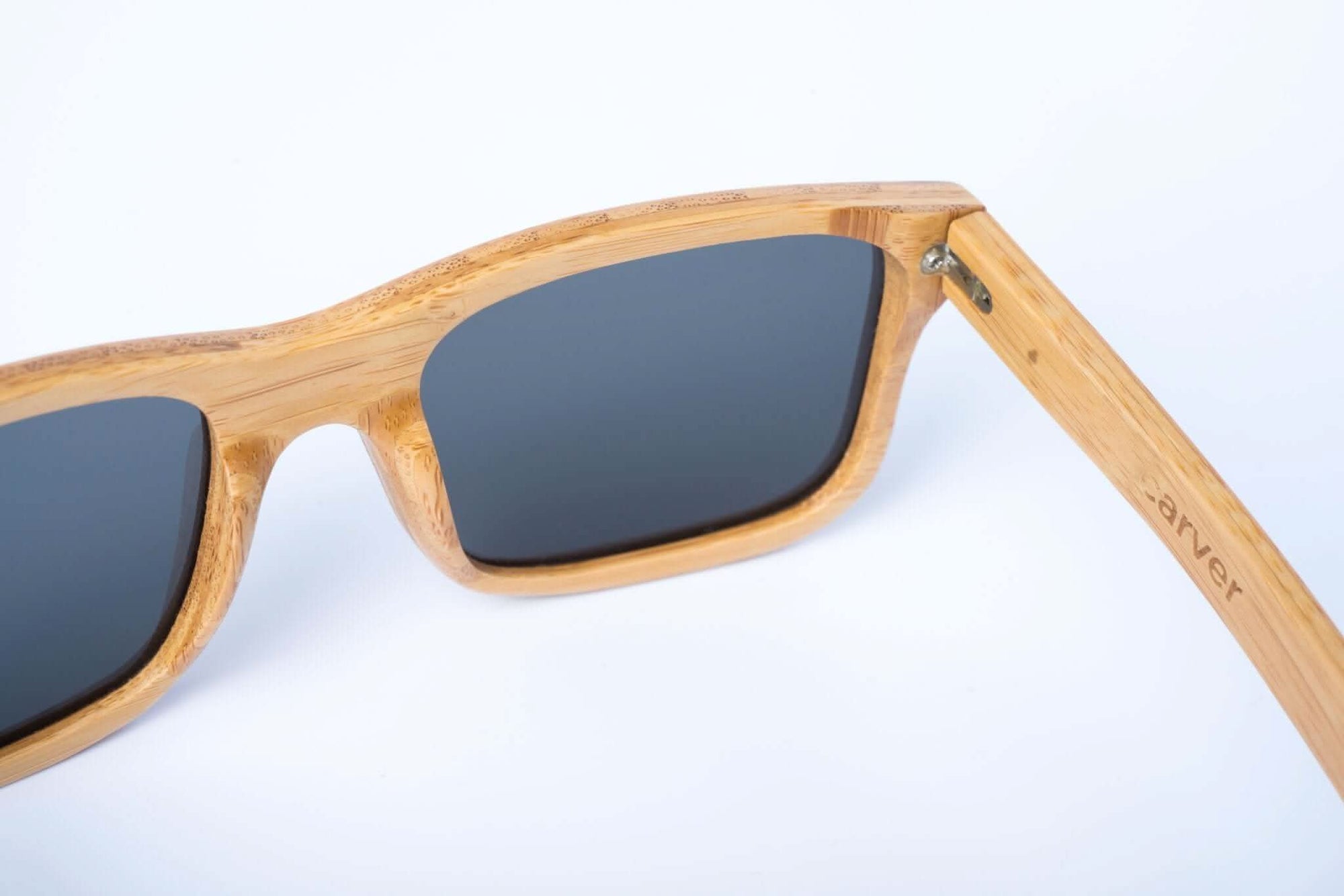 Panda CARVER Bamboo Wayfarer Sunglasses (Honey) Inside Right Arm View