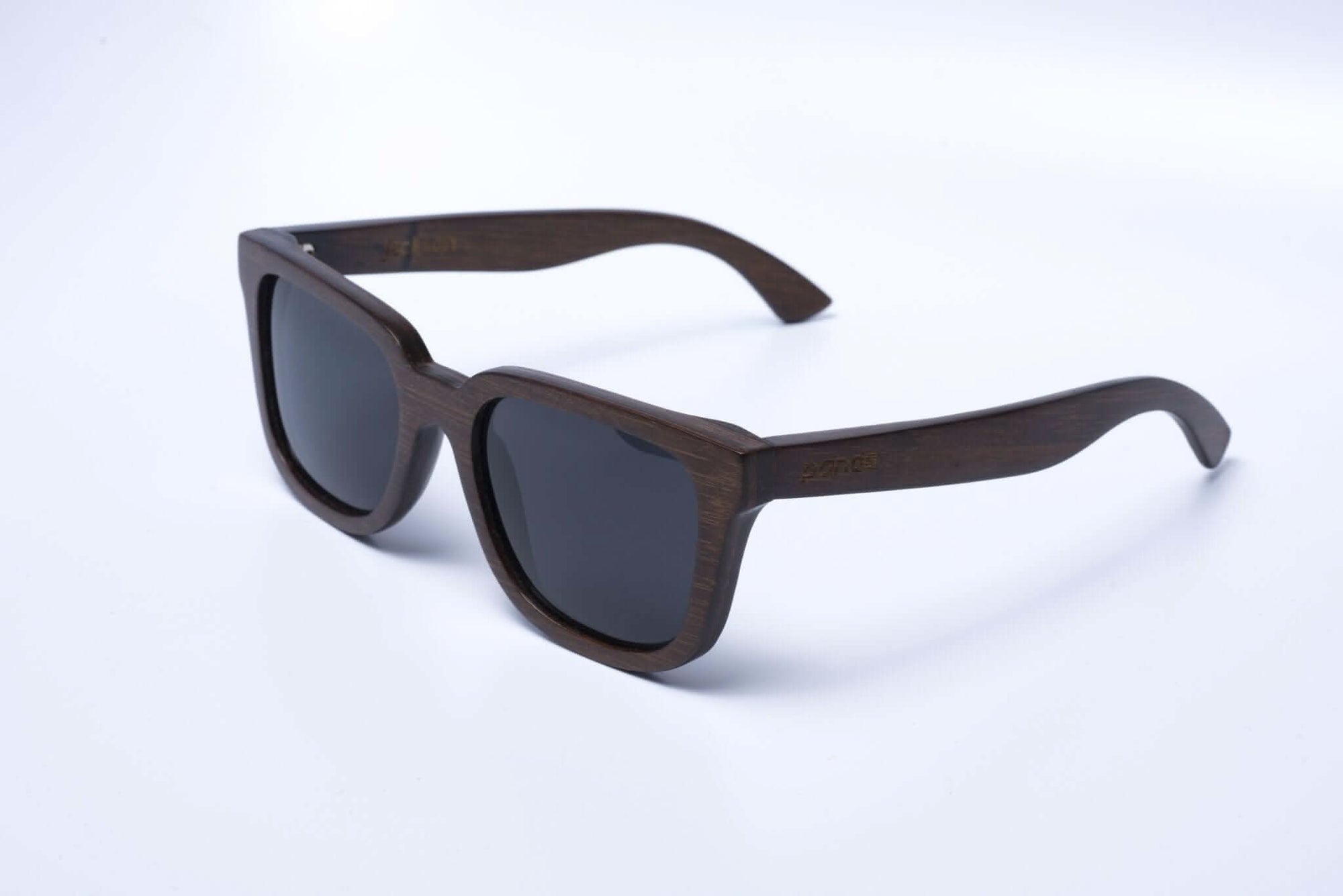 Panda JACKSON Bamboo Wayfarer Sunglasses (Brown) Angled View