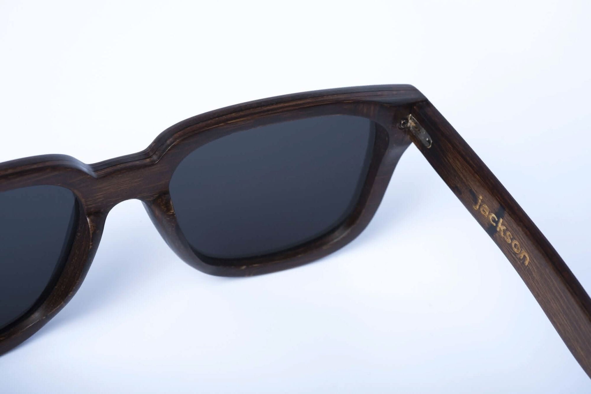 Panda JACKSON Bamboo Wayfarer Sunglasses (Brown) Inside Right Arm View