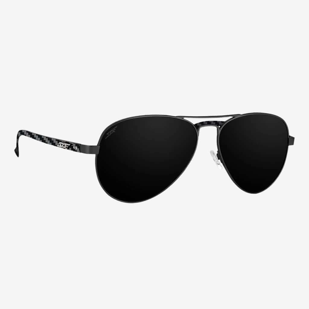 Simply Carbon Fiber MONTANA - Aviator Carbon Fiber & Wire Sunglasses - Angled View