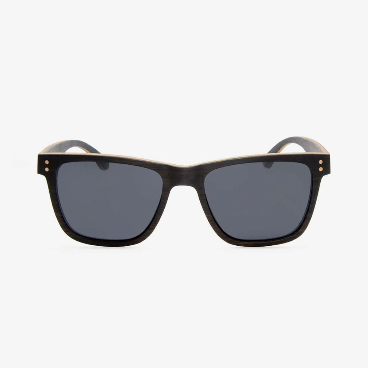 Tommy Owens - Delray - Wayfarer Wood Sunglasses (Ebony) Front View