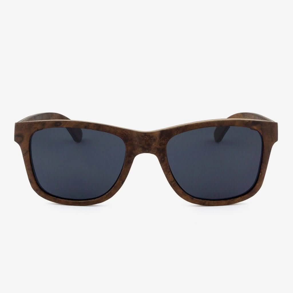 Tommy Owens - Delray - Wayfarer Wood Sunglasses (Walnut Burl) Front View