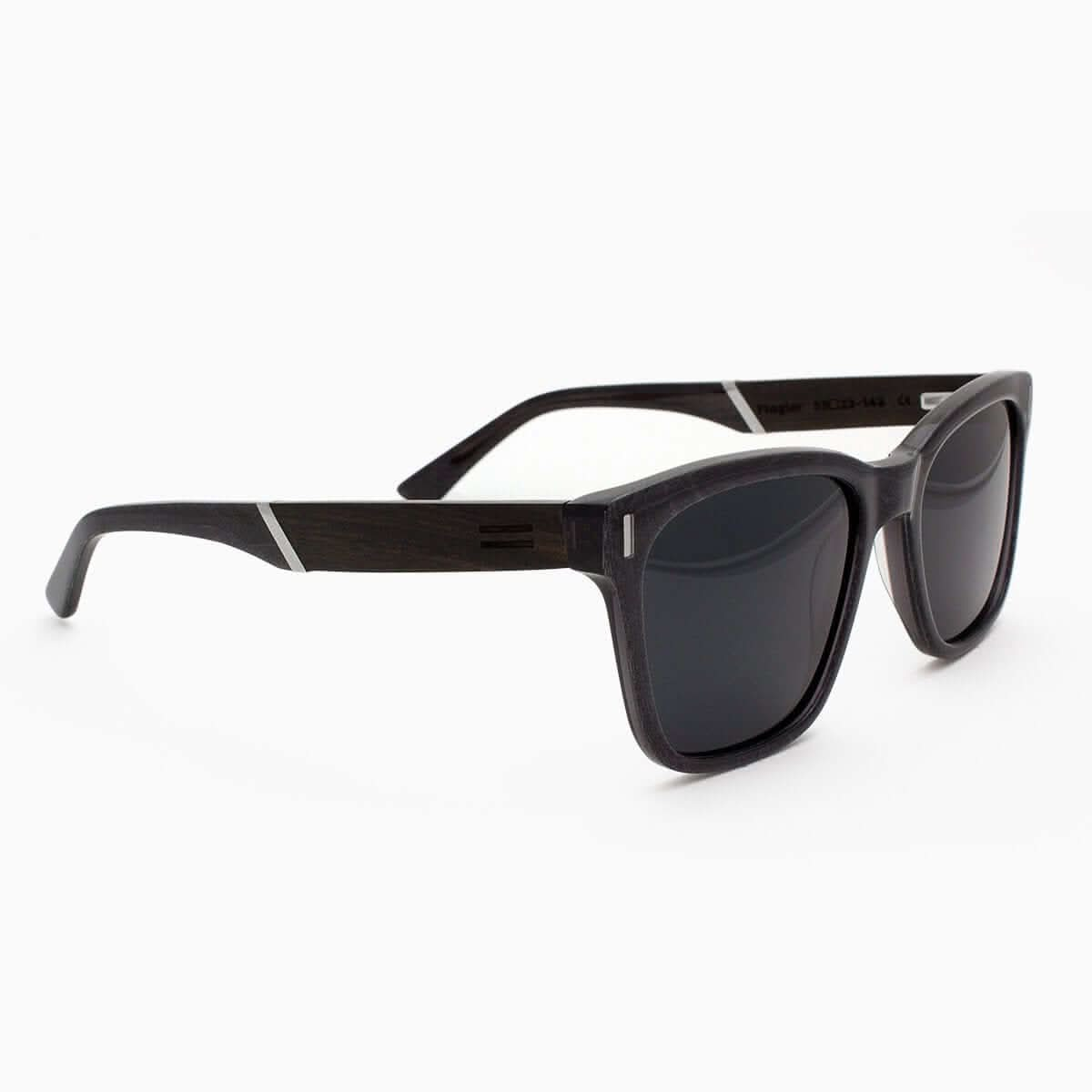 Tommy Owens - Flagler - Wayfarer Wood & Acetate Sunglasses (Metallic Fiber) Angled View