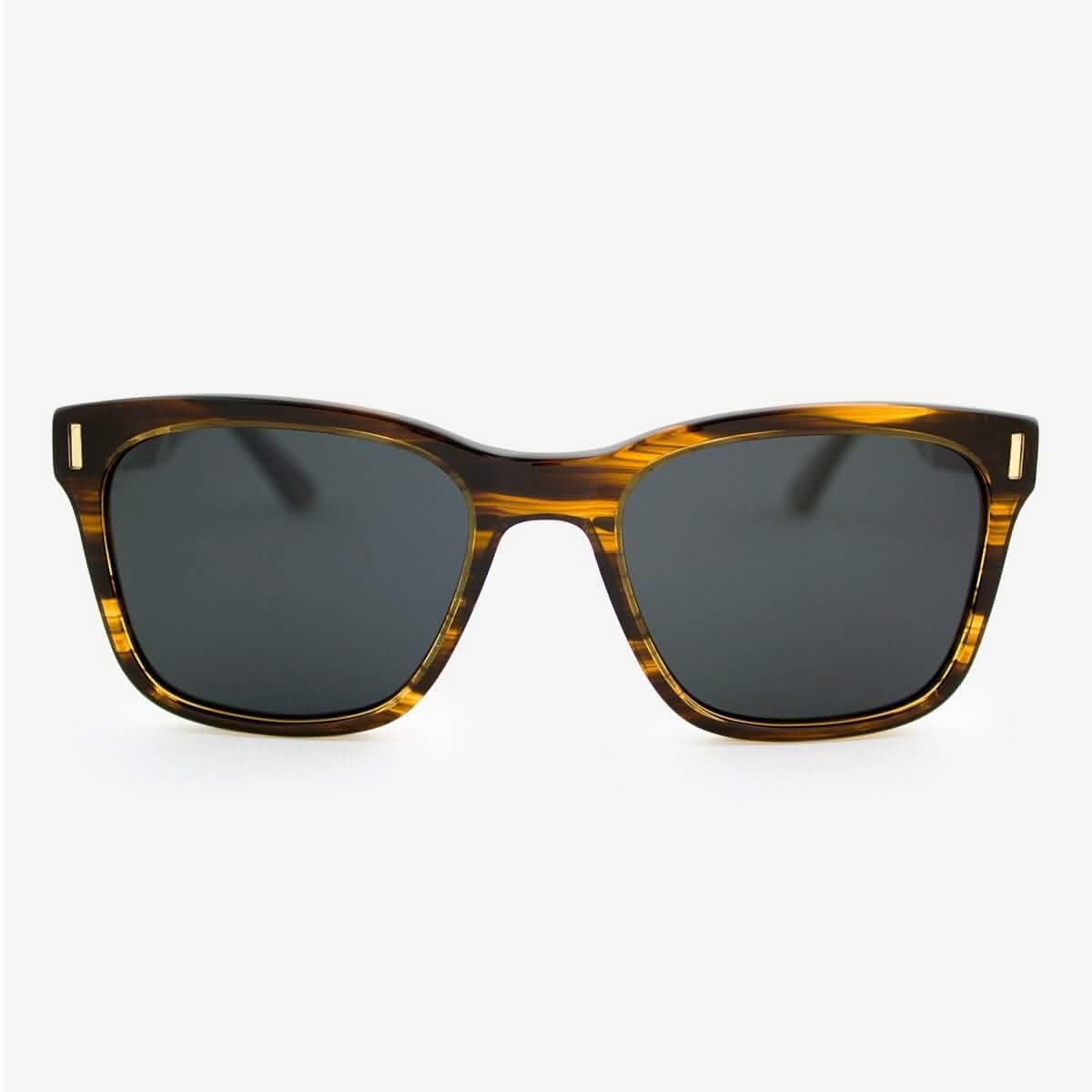 Tommy Owens - Flagler - Wayfarer Wood & Acetate Sunglasses (Streaming Light) Front View