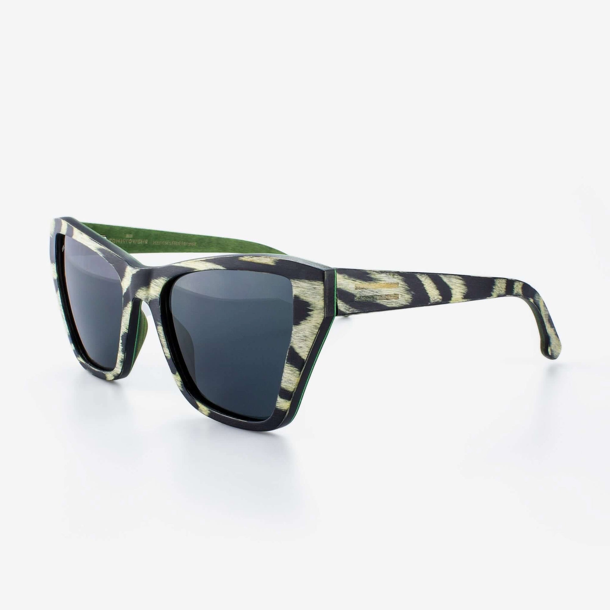 Tommy Owens - Noma - Cat-Eye Wood & Carbon Fiber Sunglasses (Leopard) Angled View