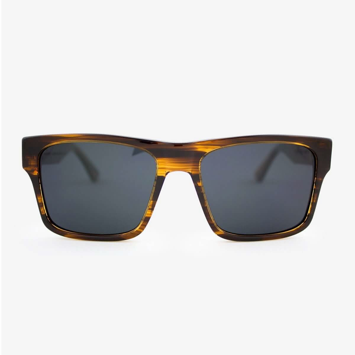 Tommy Owens - Sebastian - Wayfarer - Wood & Acetate Sunglasses (Metallic Fiber) Front View