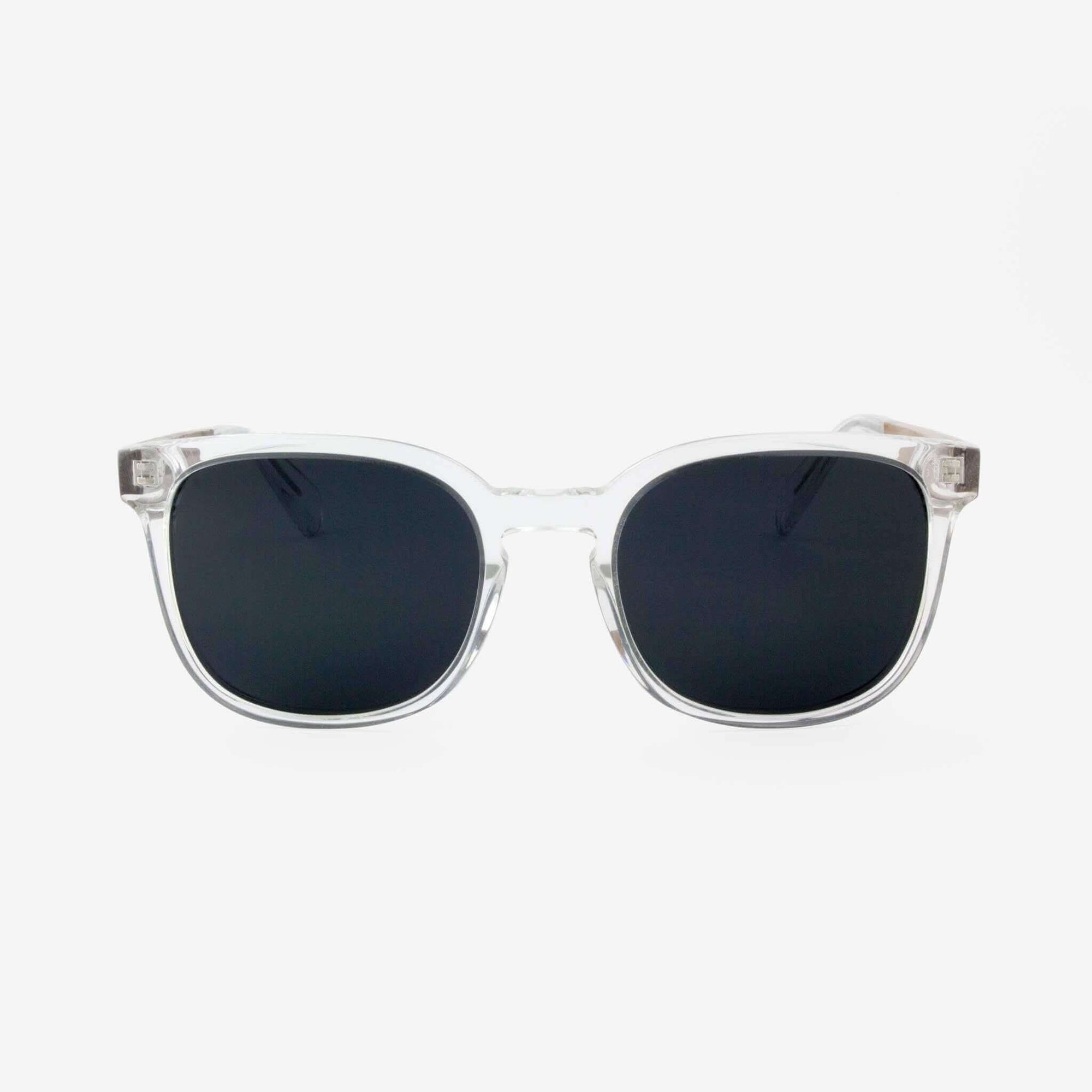 Tommy Owens - Vero - Wood & Acetate Sunglasses (Clear with Wood Arms) Front View