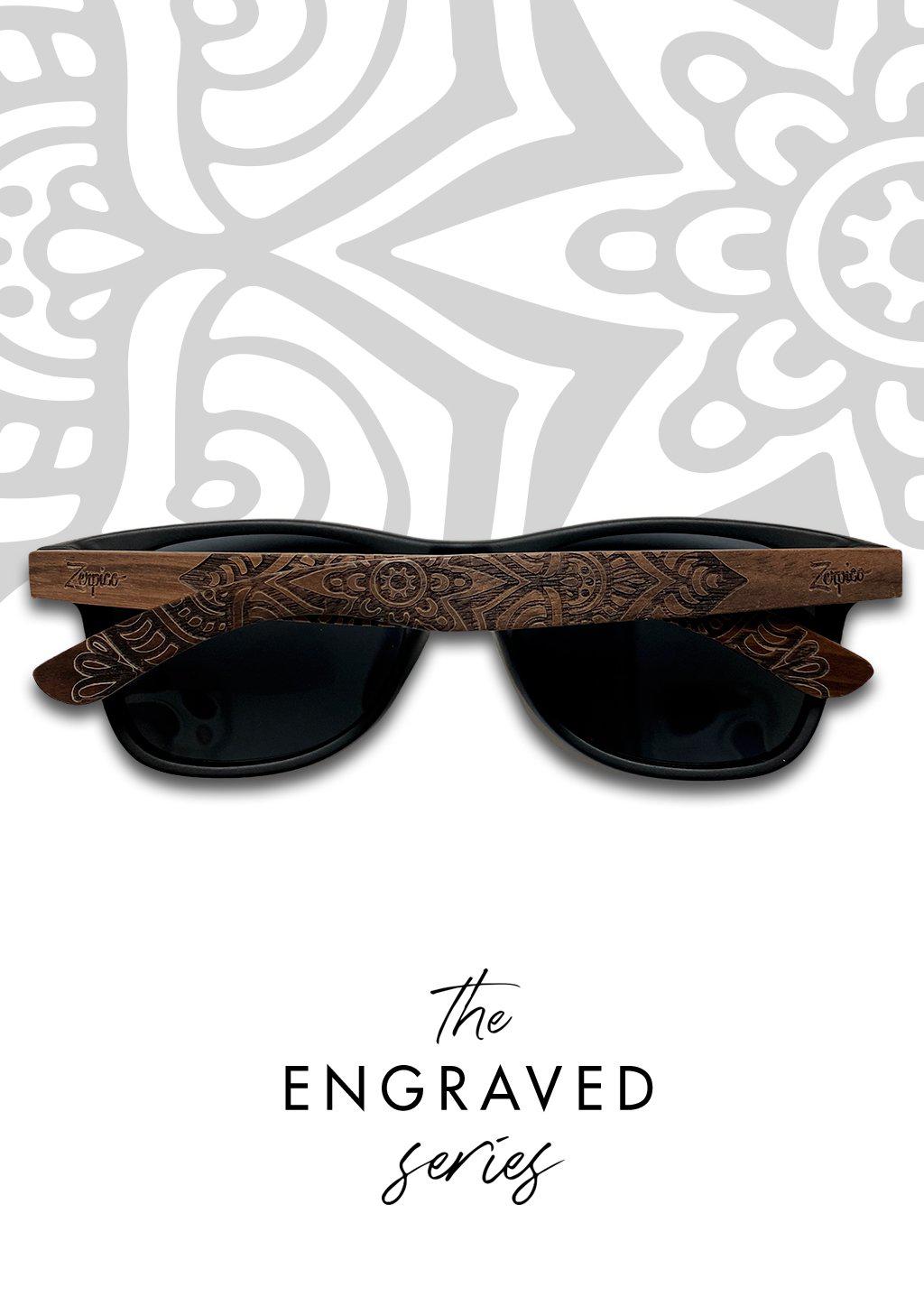 Zerpico MANDALA Eyewood Engraved Wooden Sunglasses - The Engraved Series