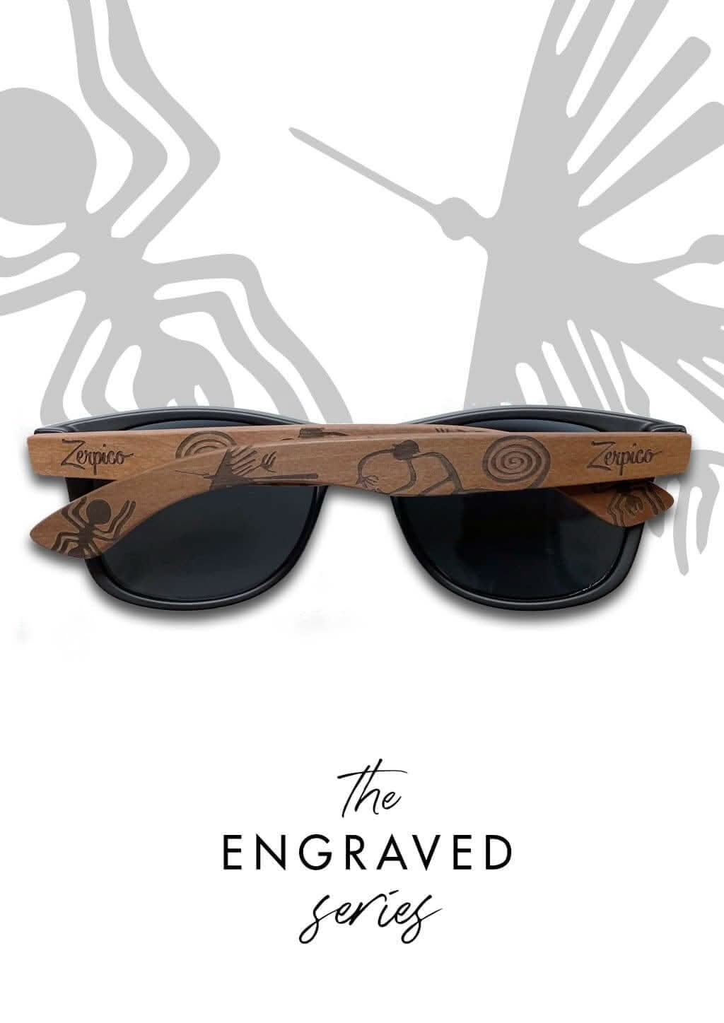 Zerpico NATIVE Eyewood Engraved Wooden Sunglasses - The Engraved Series