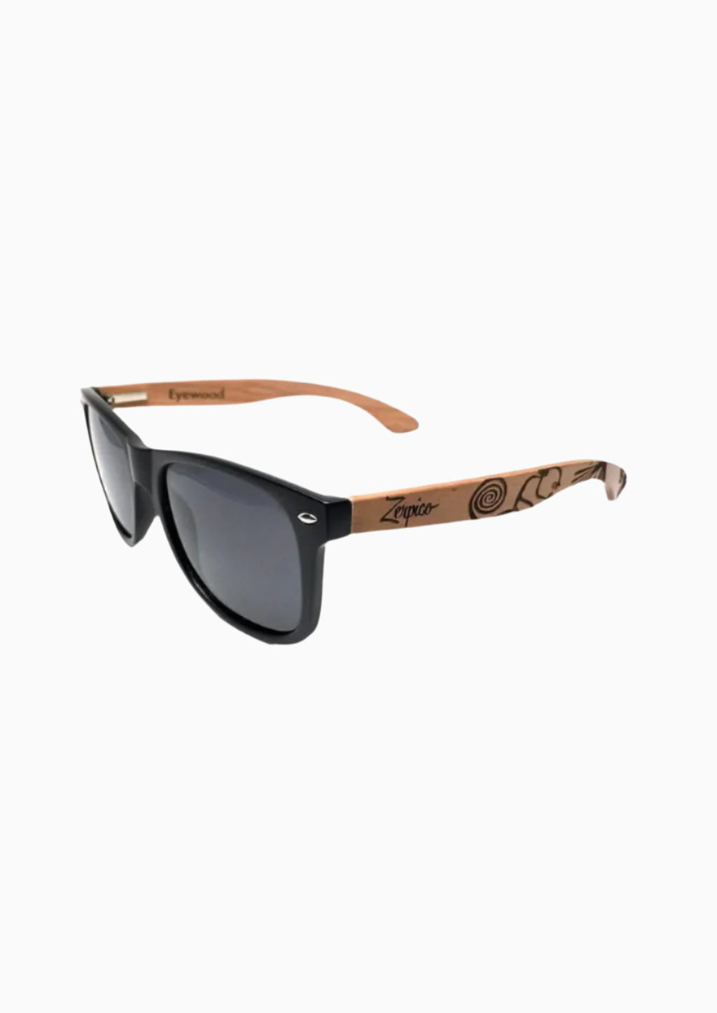 Zerpico NATIVE Eyewood Engraved Wooden Sunglasses - Angled View