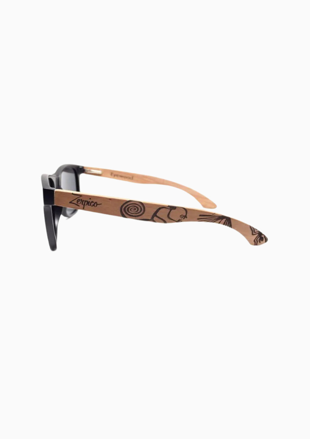 Zerpico NATIVE Eyewood Engraved Wooden Sunglasses - Side View