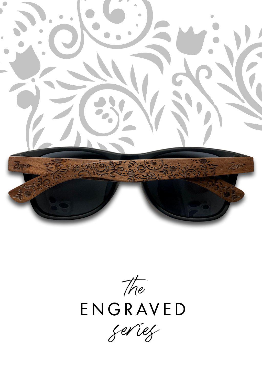 Zerpico OASIS Eyewood Engraved Wooden Sunglasses - The Engraved Series