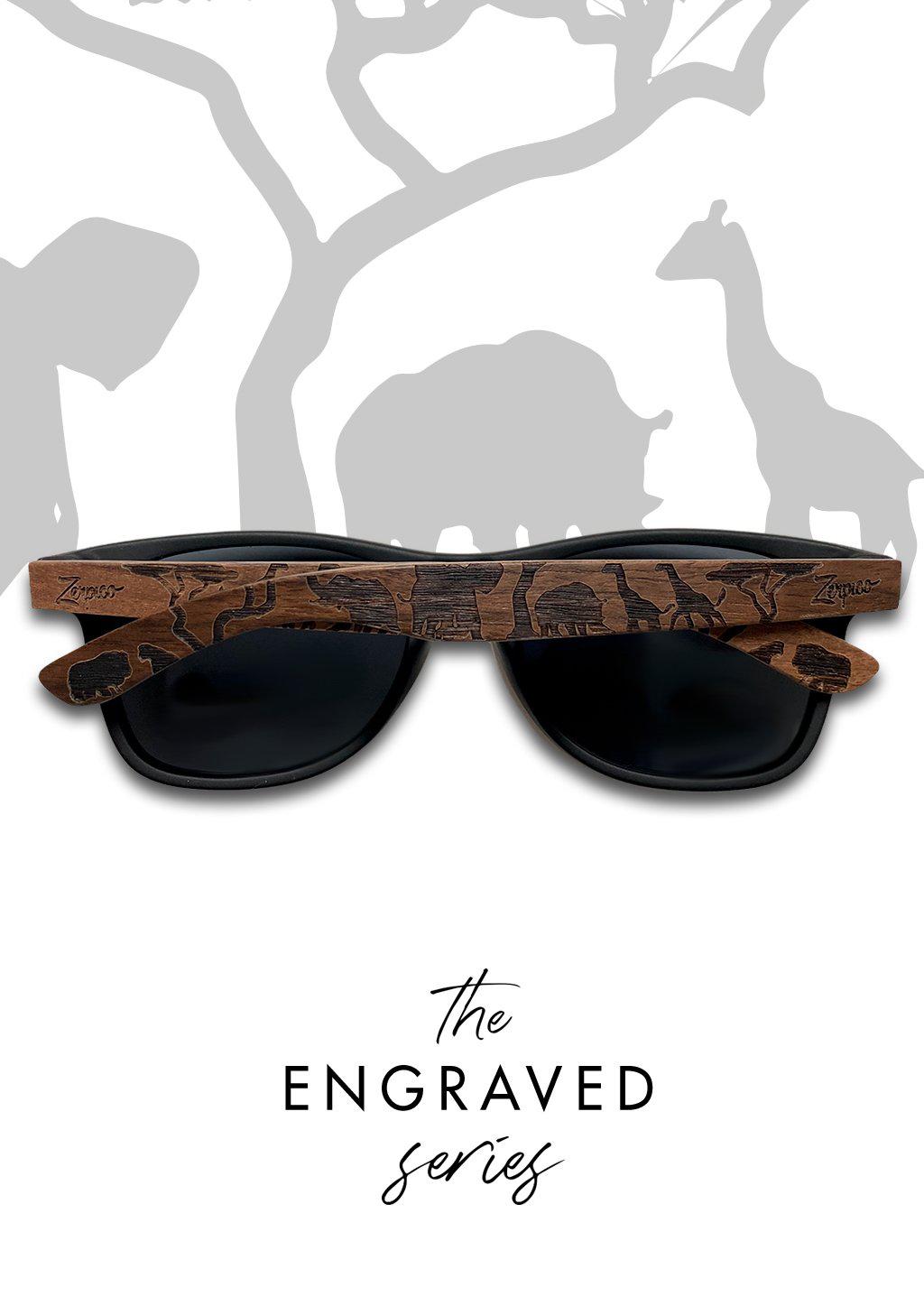 Zerpico SAFARI Eyewood Engraved Wooden Sunglasses - The Engraved Series