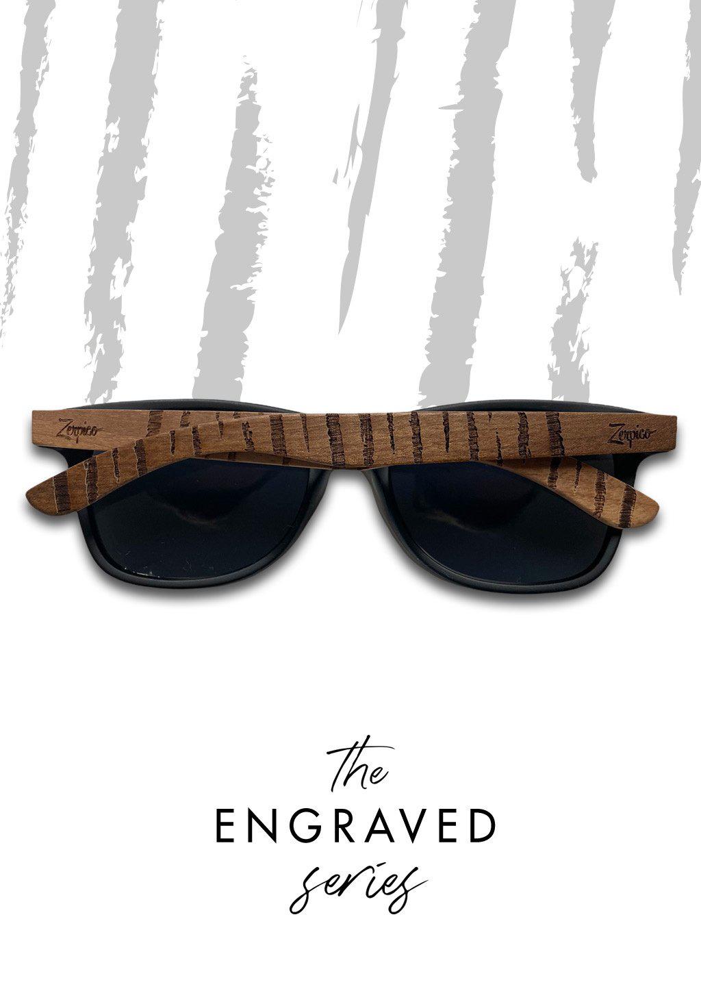 Zerpico UNTAMED Eyewood Engraved Wooden Sunglasses - The Engraved Series