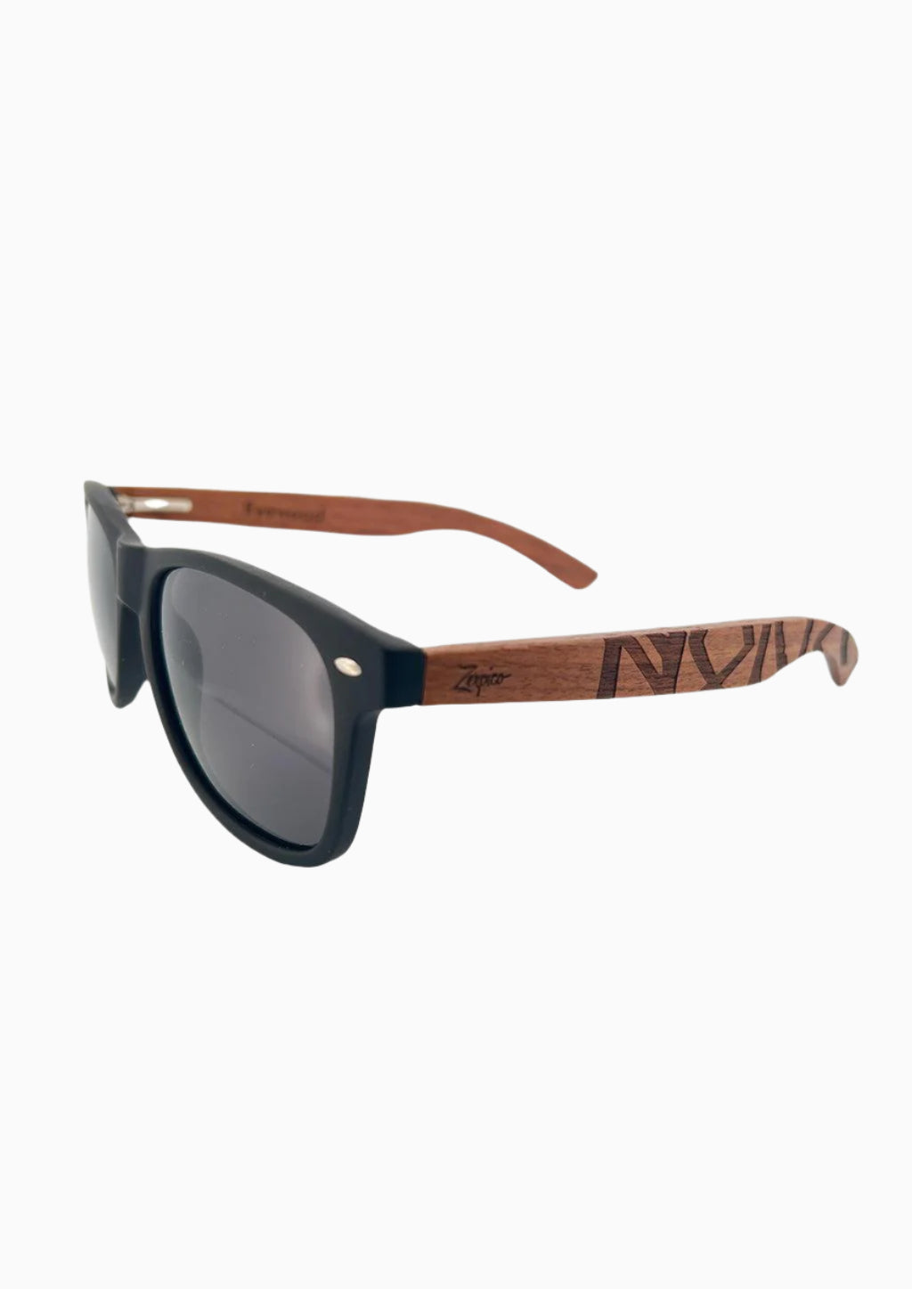 Zerpico NORWAY VIKING RUNES Eyewood Engraved Wooden Sunglasses - Angled View