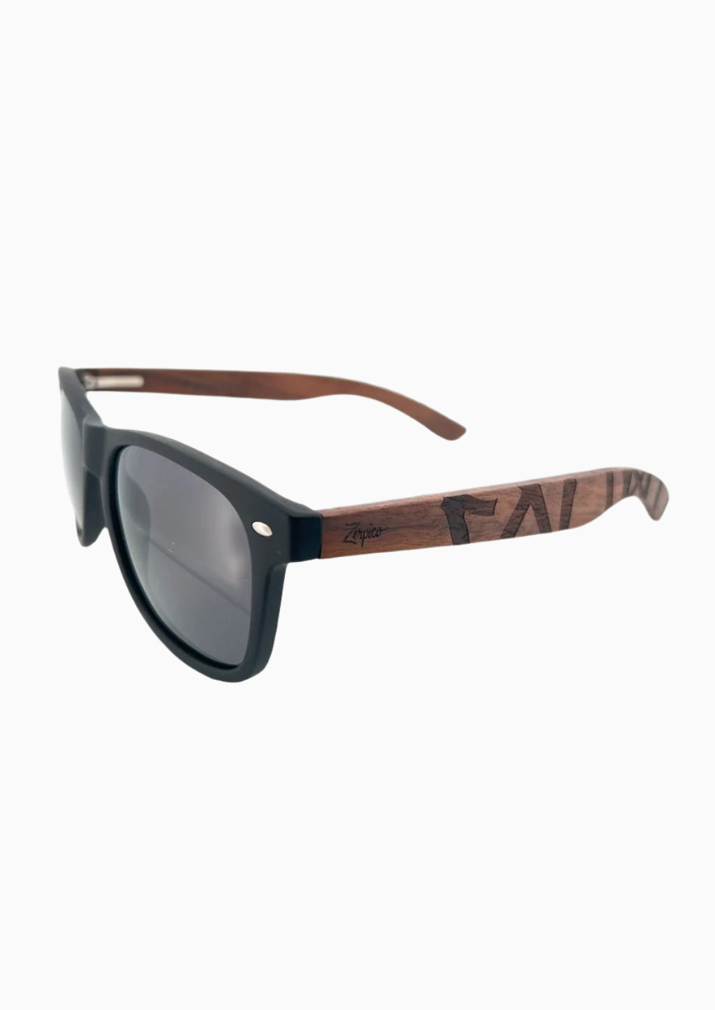 Zerpico SOUMI VIKING RUNES Eyewood Engraved Wooden Sunglasses - Angled View