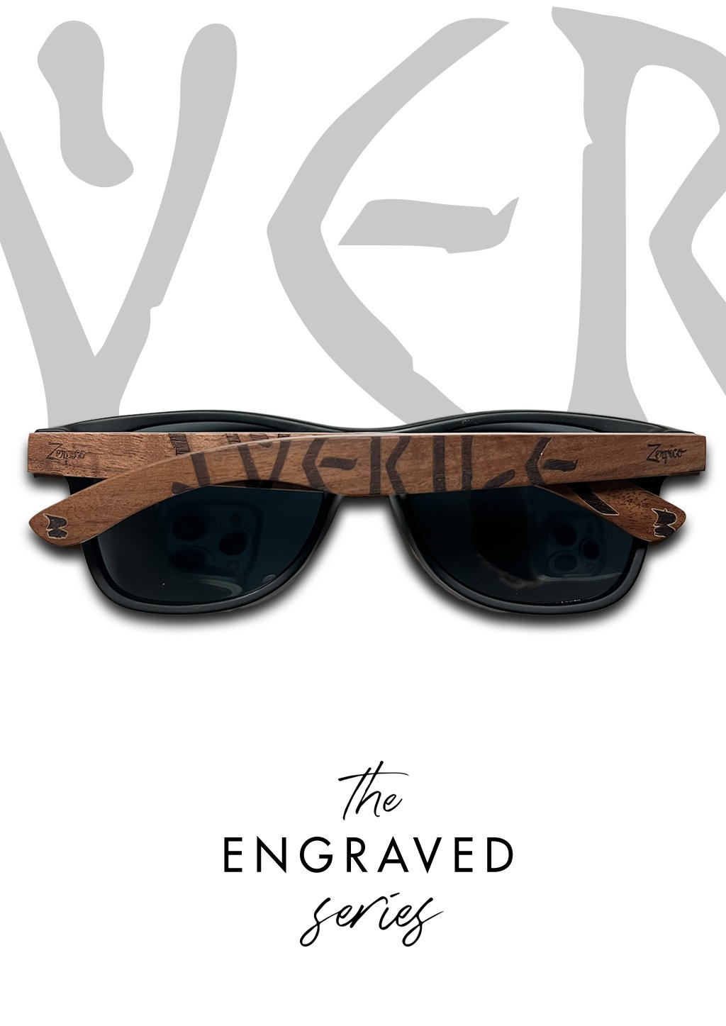 Zerpico SWEDEN VIKING RUNES Eyewood Engraved Wooden Sunglasses - The Engraved Series