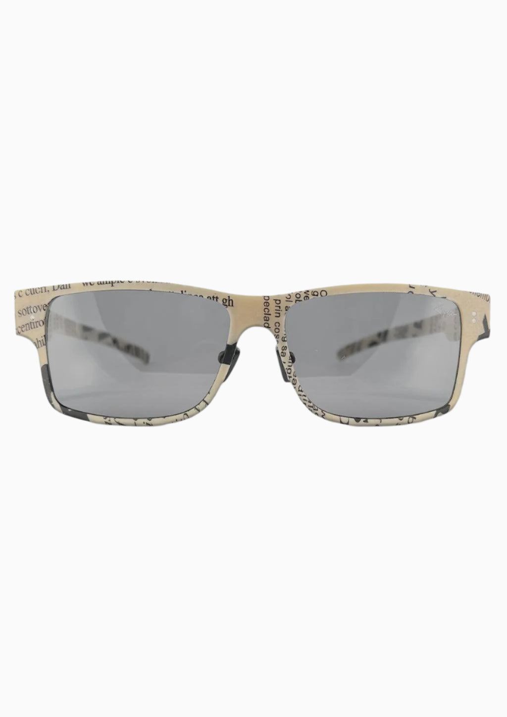 Zerpico ReVision Square Eco-Friendly Recycled Paper Sunglasses - Model: Raw Paper Frame - Photochromic Black/Grey Lens (Front View) available at SOLEVYN