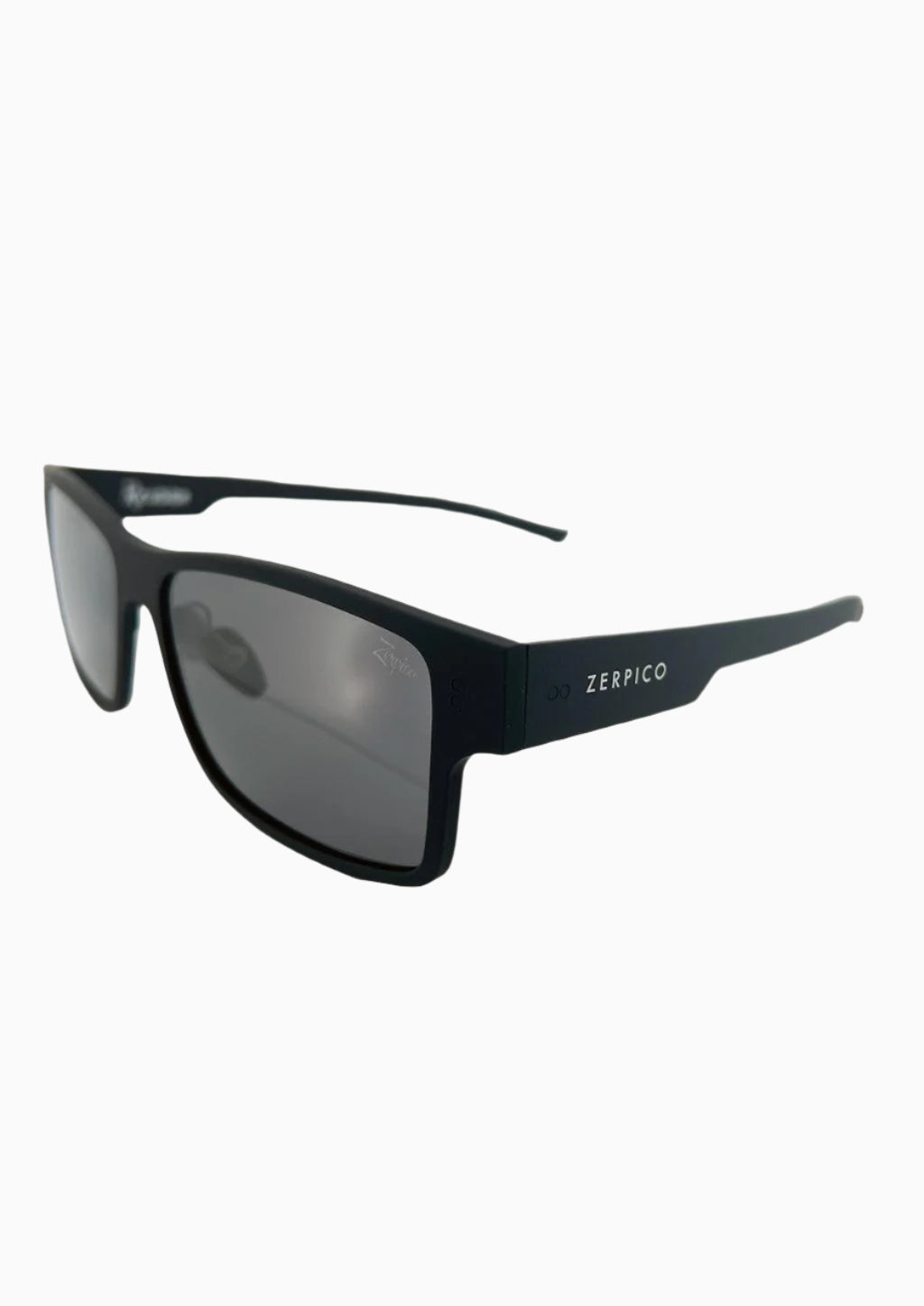 Zerpico ReVision Square Eco-Friendly Recycled Paper Sunglasses - Model: Black Frame - Photochromic Black/Grey Lens (Angled View) available at SOLEVYN